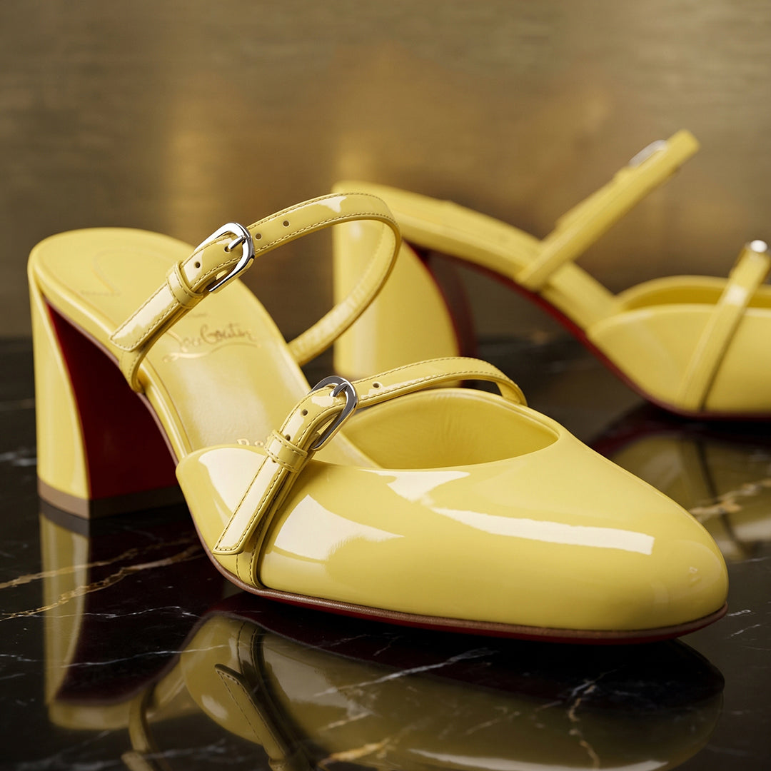 Yellow Sougoutin Court Shoes