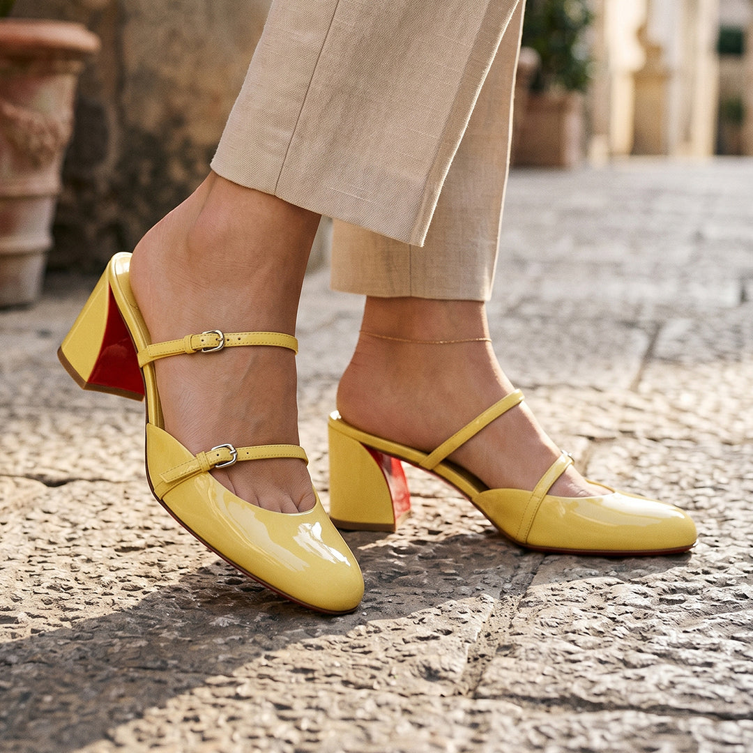 Yellow Sougoutin Court Shoes