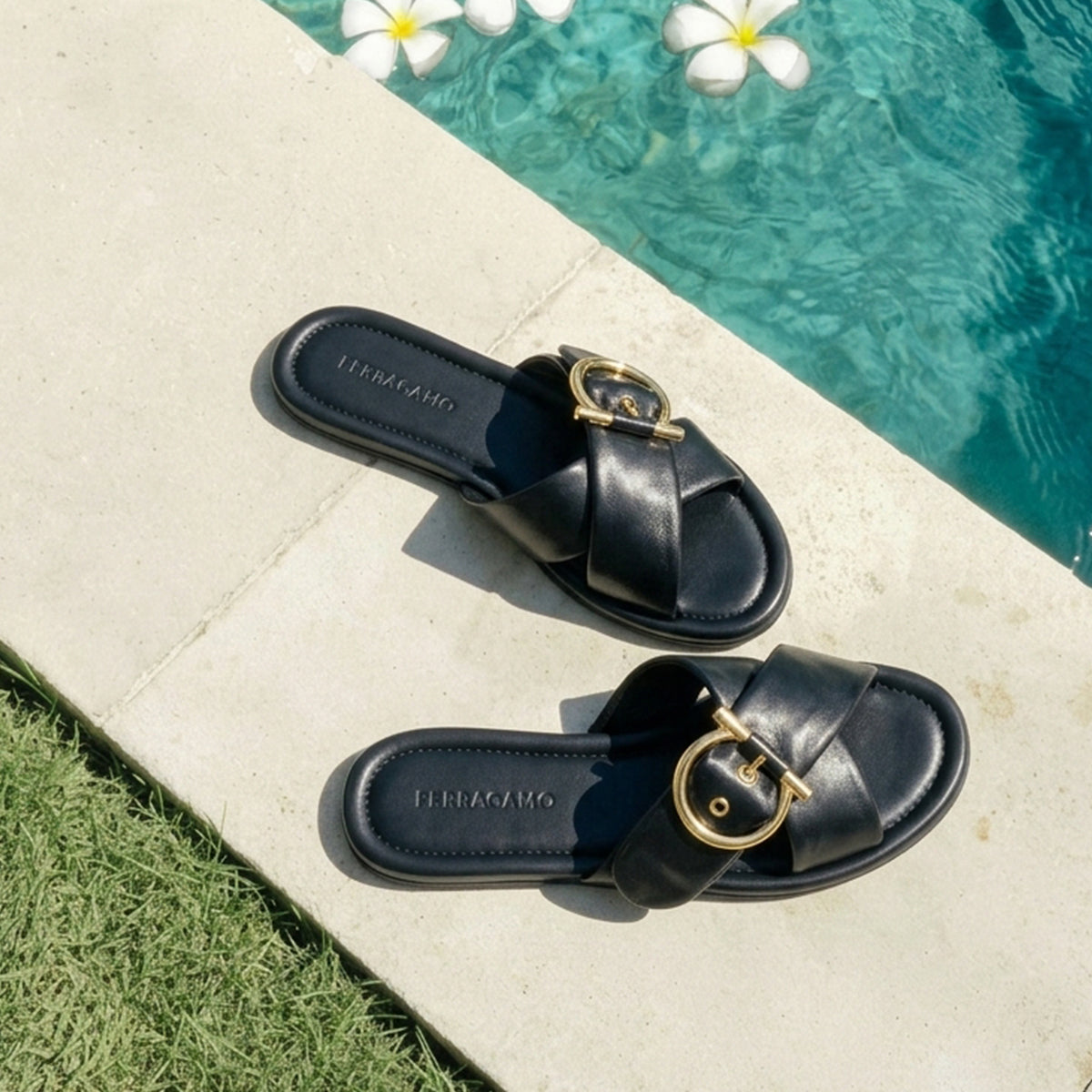 Gancini Sandal Black