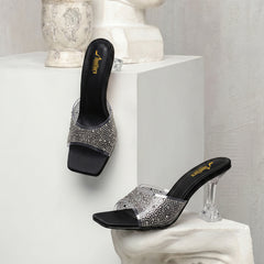 Embellished Transparent Heels