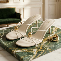 HEELED SANDAL WITH METAL