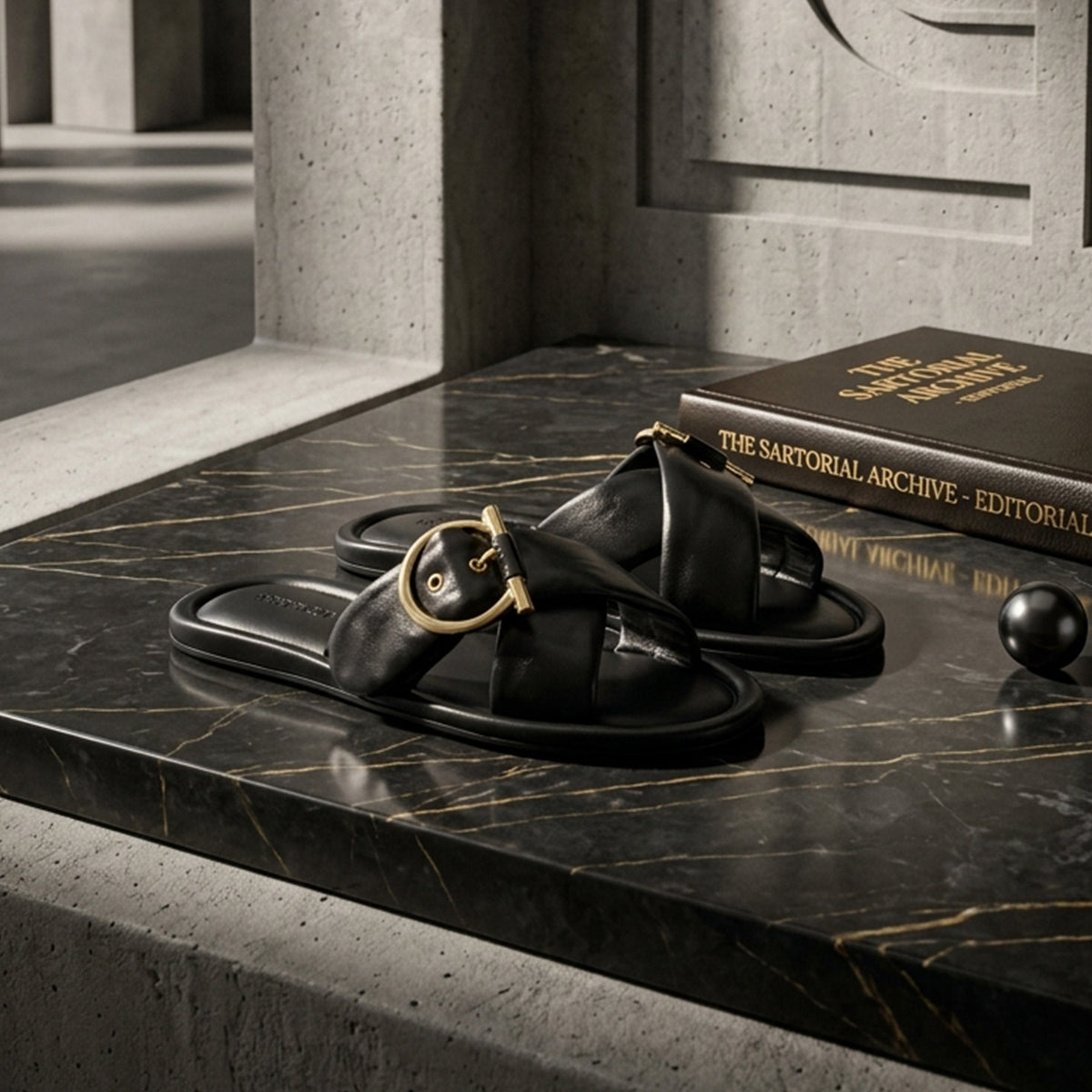 Gancini Sandal Black