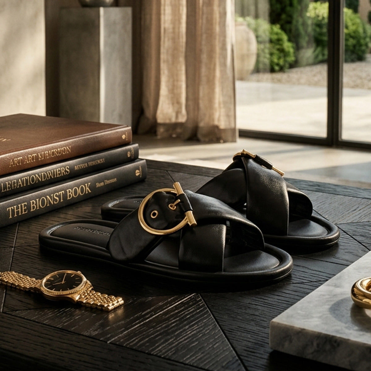 Gancini Sandal Black