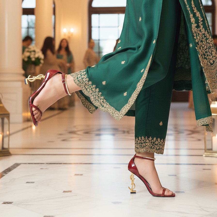 Maroon YSL Heel