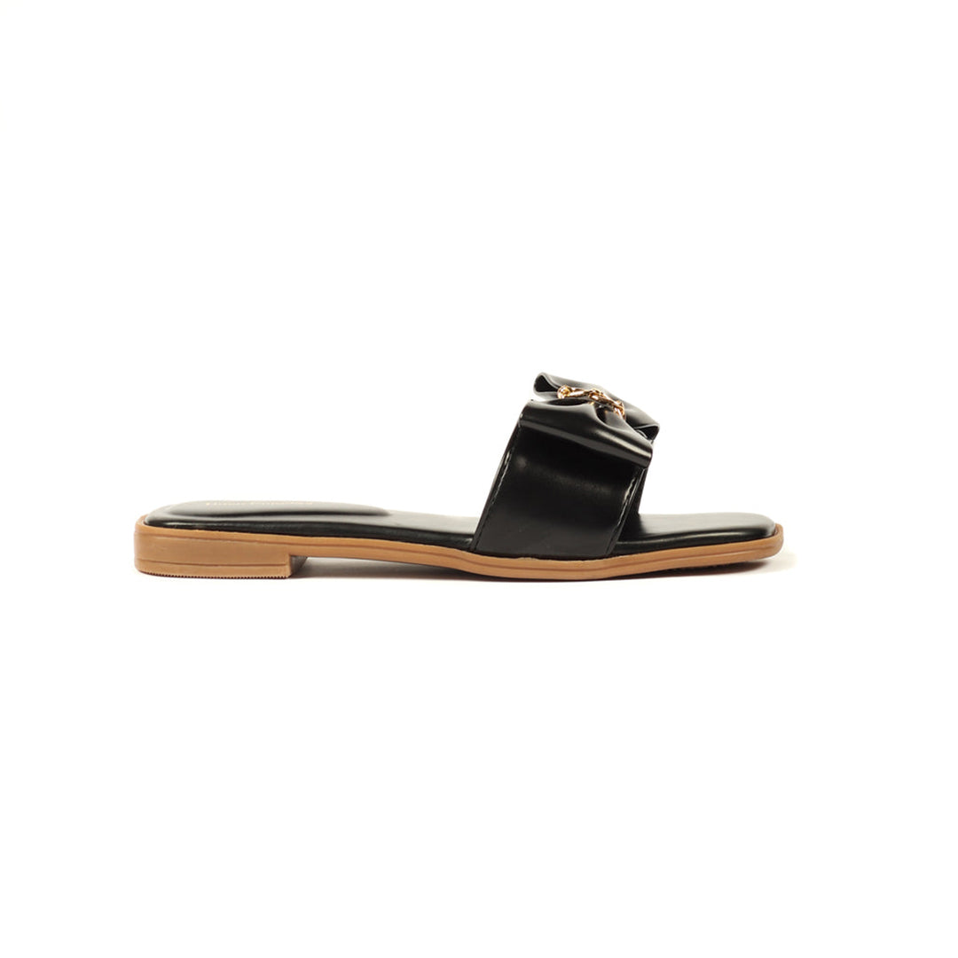 Black Bow Chain Slides