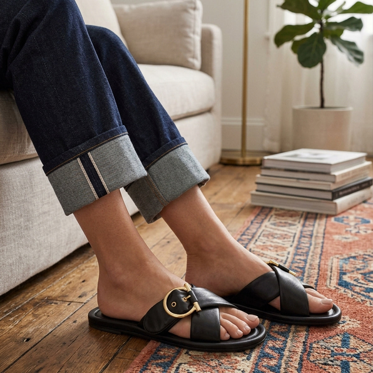 Gancini Sandal Black