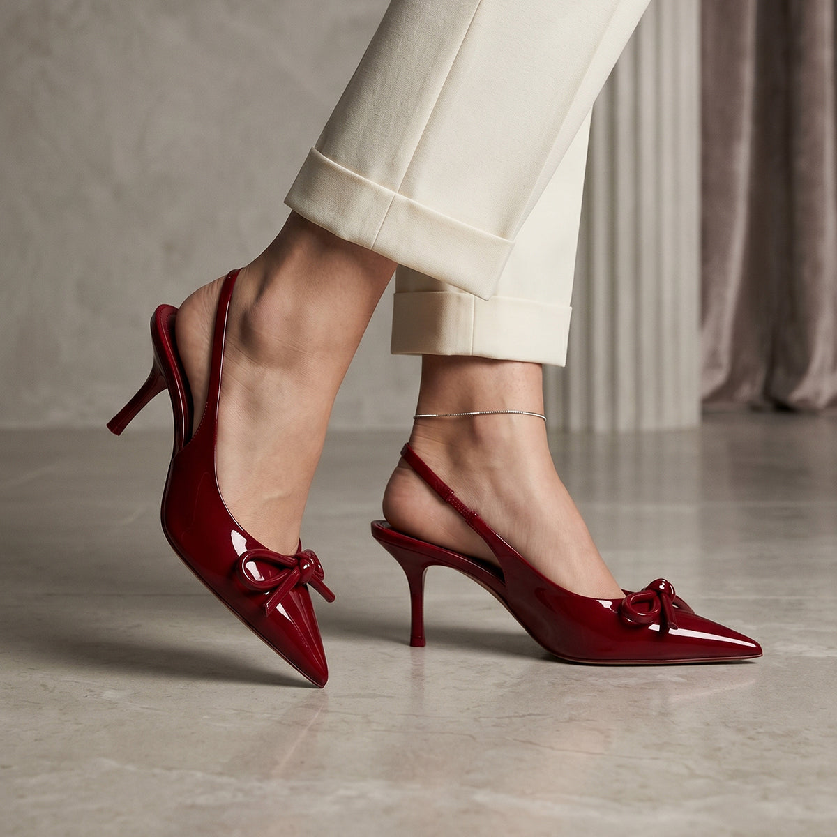 BURGUNDY PUMP BOW